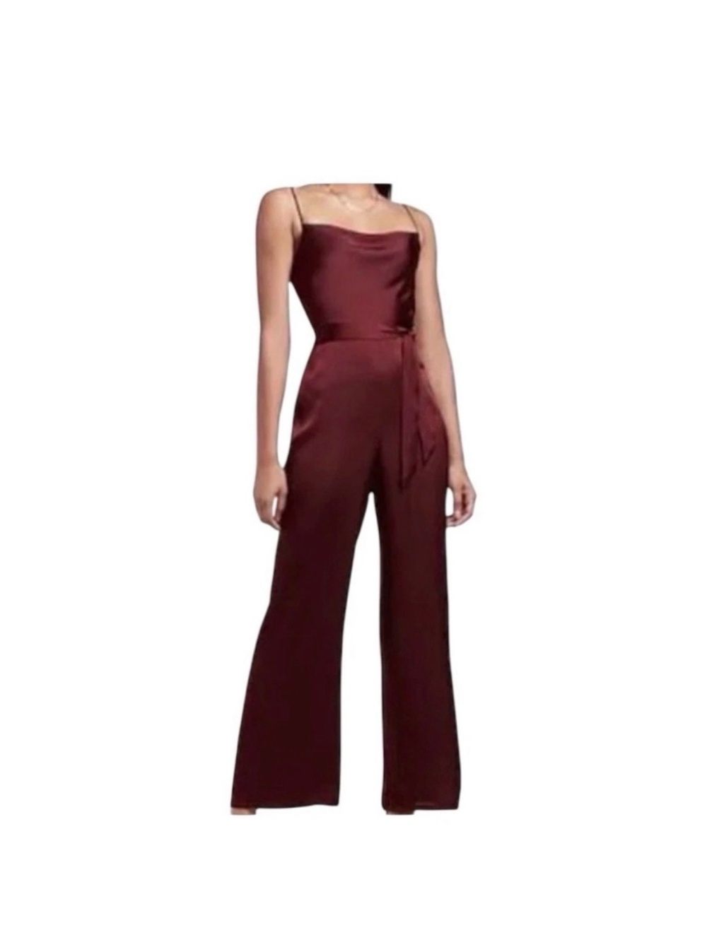 Express Satin Cowl Neck Jumpsuit